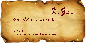 Koczán Zsanett névjegykártya